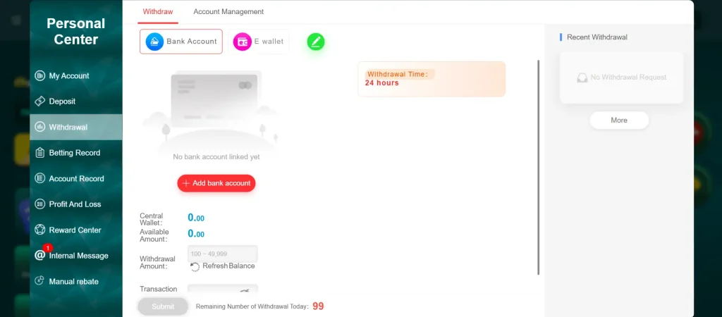 Deposit Money ER777 Game show the details of withdrawal system completely