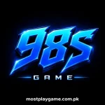 Blue 98S Game logo with mostplaygame.com.pk website text