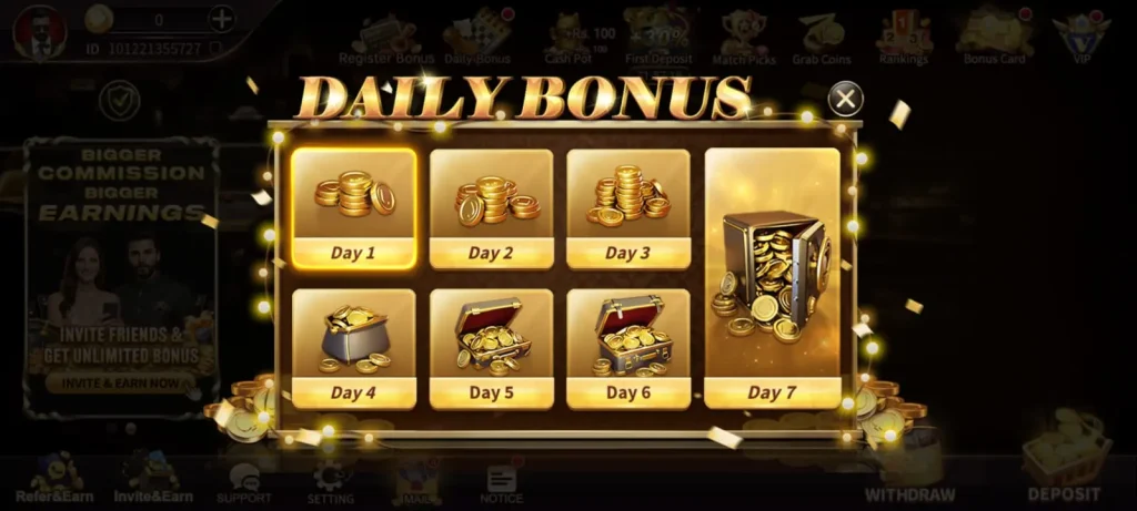 Daily bonus Royal X 7777