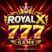 Royal X 777 Game logo in gold on a red background with mostplaygame.com.pk below